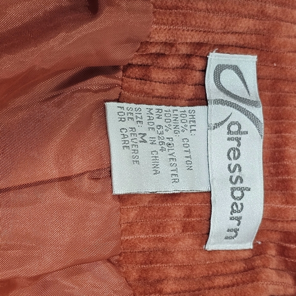 Dress Barn Corduroy Orange Blazer Jacket Size M 100% Cotton - Picture 10 of 10